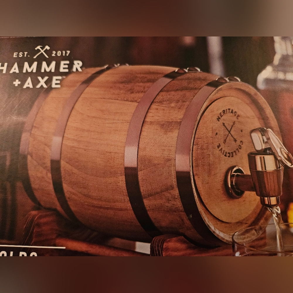 WOOD WHISKEY BARREL BRAND NEW IN BOX INFUSE FLAVORS HAMMER+AXE THE MAN'S SHOP